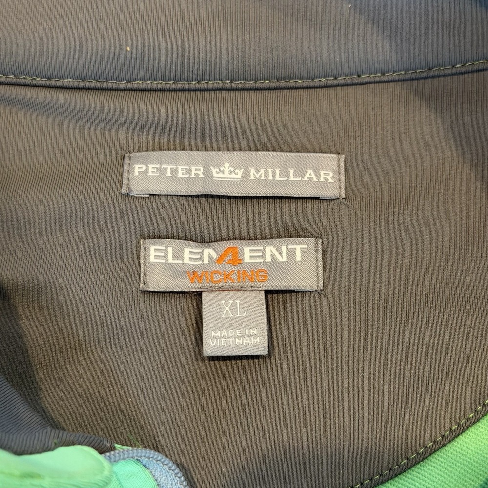 Peter Millar Vest Golf Element Wicking Mens XL Green 1/4 Zip Mock‎ Neck - Picture 3 of 6